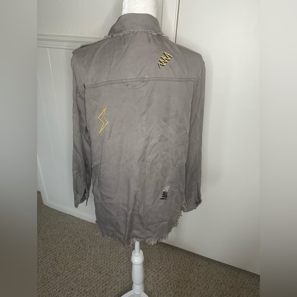 Vintage Havana Gray Lightweight Military Shirt Jacket size S - Picture 5 of 10